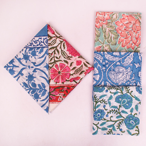 Fashionable Summer Collection Eco-Friendly Cotton Hand Block Printed Floral Pattern Breathable <b>Tie</b> <b>Back</b> Multifunctional Bandana - Product Image 5