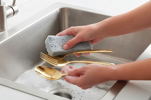 <b>Golden</b> Flatware <b>Set</b> With Textured Handles Modern Design Dishwasher Safe For Wedding Events And Home Use - Product Image 5