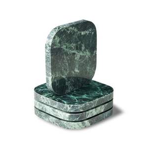 Juego de posavasos de mármol natural de primera calidad con superficie resistente al calor para proteger mesas en hoteles, restaurantes y cafeterías. - Product Image 2