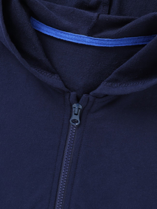 Navy Blue Hooded Sweatshirt Children Casual Autumn Wear 100% Cotton Knitted Fabric Regular Sleeve Unlined Plain Dyed Bangladesh - Product Image 4