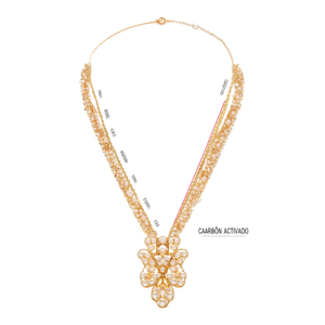 Cluster Golden Pearl Casual Jewelry Set - Product Image 2
