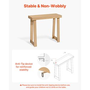Console moderne en bois de 36 pouces, table étroite et longue pour canapé, bureau derrière le canapé, meuble d'appoint rectangulaire pour entrée - Product Image 6