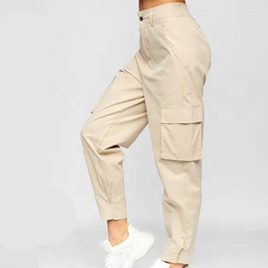 Women High Waisted Elastic Waist <b>Overalls</b> Pocket Wholesale Cargo Pants Casual Fleece <b>Waterproof</b> Custom Designs - Product Image 4