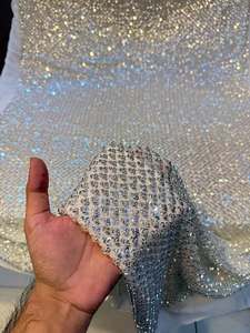Tissu de luxe brodé de perles, dentelle africaine, maille filet, organza à sequins pour vêtements de boutique, qualité export pour les acheteurs - Product Image 2
