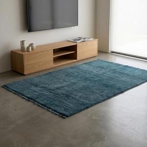 Alfombra de Lana Anudada a Mano Estilo Marroquí Azul Turquesa Premium, Diseño Minimalista con Motivo de Estrella, Alfombra Decorativa con Flecos - Product Image 1