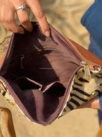 Nouveau Style occidental imprimé Animal fourrure en cuir téléphone portable sac à bandoulière de haute qualité à la mode véritable à la main fourrure en cuir sacs à bandoulière