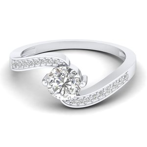 Bagues de fiançailles solitaires en argent sterling 925 de haute qualité REYES, certifiées GRA, avec moissanite, accessoires minimalistes pour femmes, bijoux - Product Image 1