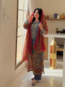 Fashion Accessories Indian Pakistani Designer Embroidery Cotton Silk Wedding Party Wear Women Kurta / <b>Kurti</b> Elegant Quick Dry - Product Image 5