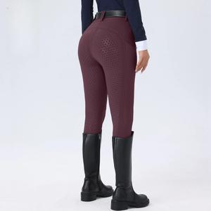 Womens High Waist Equestrian Pants <b>Full</b> Seat Silicone Anti <b>Slip</b> Slim Fit Horse Riding Pants With Pockets - Product Image 2