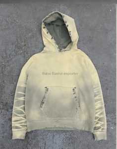 Sudadera con Capucha Oversize para Hombre, Color Sólido, con Bolsillo, Forro Polar Lavado, Transpirable, Informal, para Otoño, Corte Regular, Tejido de 500 Gramos - Product Image 4