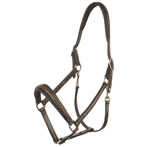 Horsekraft Halteur anatomique pour cheval avec surpiqûres décoratives, en cuir véritable de qualité supérieure, durable, avec boucles carrées surélevées en acier inoxydable fin. - Product Image 3