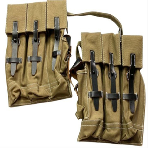 Pochette de chasse en toile vintage multi-compartiments pour le camping en plein air, 20-36L, reproduction de la pochette allemande MP44 de la Seconde Guerre mondiale, couleur kaki - Product Image 5