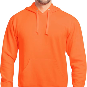 เสื้อฮู้ดผู้ชายสีส้ม ผ้าเฟรนช์เทอร์รี่ สีพื้น สวมใส่สบายๆ สำหรับฤดูใบไม้ร่วง ทรงปกติ ผ้าฝ้ายถัก 100% แขนยาว - Product Image 1