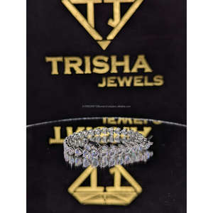 Pulsera de tenis de moissanita VVS con corte clásico de corazón premium en plata de ley 925, joyería hip hop de Trisha Jewels - Product Image 2