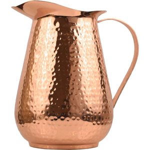 Carafe à eau moderne en cuivre avec poignée noire, récipient de service en métal durable pour la maison, les mariages et les hôtels, carafe en cuivre - Product Image 5