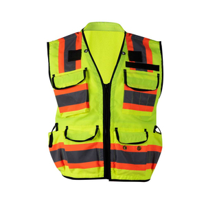 Chaleco de Seguridad Reflectante de Alta Visibilidad con Logotipo Personalizado, Múltiples Bolsillos, Poliéster Resistente, Ropa de Trabajo de Invierno para Construcción - Product Image 1