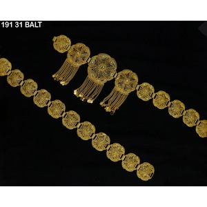 Chaîne de taille à pampilles en alliage de cuivre plaqué or MIJ, design moyen-oriental, pour femme, pour mariage et fête, chaîne de corps vintage, ceinture de taille - Product Image 6