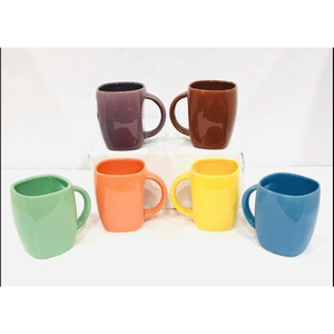 Classic SwamiG TradeX Milk Ceramic <b>Mug</b> <b>Set</b> Solid Color Matte Finish 6pcs Home Drinkware Gift Dishwasher Microwave Safe - Product Image 1