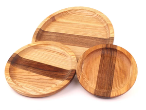 Assiette en bois artisanale – Vaisselle rustique en bois, plat de service naturel, vaisselle écologique - Product Image 2