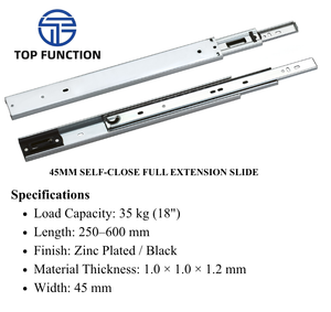 45 MM SELF CLOSE FULL EXTENSION <b>SLIDE</b> - Product Image 2