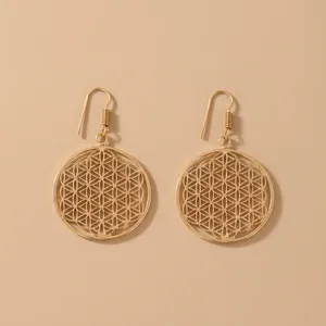60x36MM Size Metal Fashion Jewelry Geometric Antique Design Gold Silver Plated Brass Material Trendy <b>Earrings</b> for Women - Product Image 4