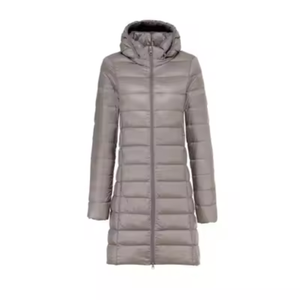 Chaqueta Acolchada con Capucha para Mujer, Manga Larga, Color Sólido, Abrigo de Invierno, Relleno de Poliéster, Cierre de Cremallera - Product Image 2