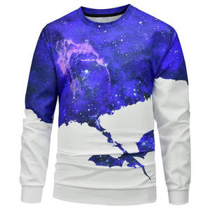Pull tricoté à col rond pour homme, manches longues, imprimé galaxie, coupe classique, sweat-shirt décontracté d'automne - Product Image 3