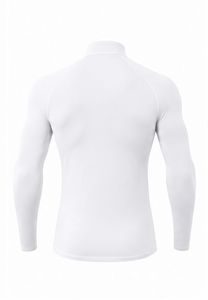 เสื้อแรชการ์ดแขนยาวสีขาวสำหรับผู้ชาย แห้งเร็ว ผลิตจากโพลีเอสเตอร์ เหมาะสำหรับเล่นกีฬา - Product Image 2