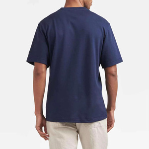 Camiseta de Manga Corta Azul Marino Lisa para Hombre, Corte Holgado, Estilo Casual, 100% Algodón Jersey, Cuello Redondo, Estampado de Dibujos Animados, Estilo Hip Hop - Product Image 5