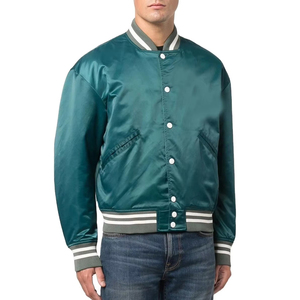 Chaqueta Bomber Personalizada con Nombre y Número del Equipo, Chaqueta de Béisbol de Satén con Diseño de Collage, Chaqueta Delgada para Hombre con Cuello Alto y Logotipo Frontal Transpirable - Product Image 5