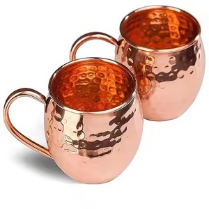 Copper Antique Finished Copper Mug <b>with</b> Wicker Handle - Product Image 3