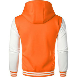 Veste universitaire de baseball pour hommes, personnalisable, vente en gros, impression de logo, polyester uni noir, pour garçons - Product Image 3