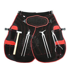 Juego de herramientas para herramental de caballos en rojo y negro con delantal protector, pinzas para llamas de cabeza redonda, espalda de herramental larga y martillo de herramental forjado - Product Image 1