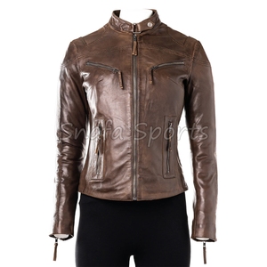 Chaqueta de Cuero de Diseño Personalizado Hecha a Mano para Mujer, Chaquetas de Estilo Biker de Alta Calidad con Flecos de Inspiración Occidental - Product Image 2