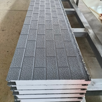 Ventes chaudes Panneau sandwich en mousse de polyuréthane PU Panneau en métal sculpté Revêtement extérieur décoratif Brique Revêtement mural en métal