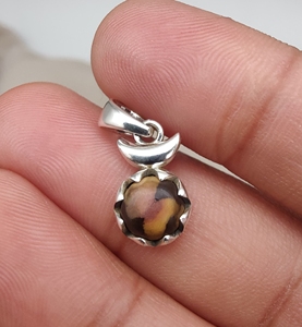 Colgante de Cabujón Redondo de Citrino Natural en Plata de Ley 925, Joyería Vintage para Mujer, Ideal para Fiestas, Proveedor Mayorista - Product Image 1