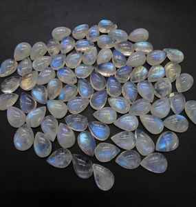 Cabochons en pierre de lune arc-en-ciel de qualité A, en forme de goutte, calibrés, pour la création de bijoux - Product Image 6