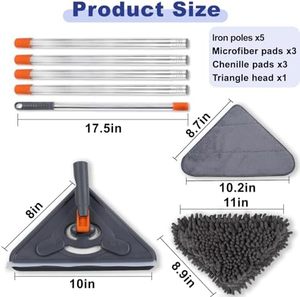 Mopa Plana Deslizante con Palo de Aluminio KSR, Diseño Recargable y Sostenible, Hilo de Algodón Resistente (Capacidad de Carga >10 kg) - Product Image 1