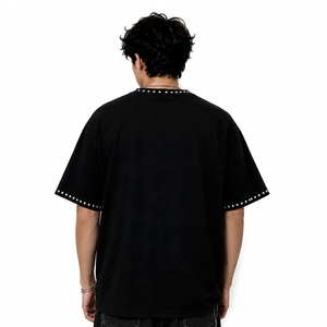 T-shirt graphique vintage pour homme 100 % coton épais à manches courtes et col rond, style streetwear, avec grand logo imprimé au dos - Product Image 6