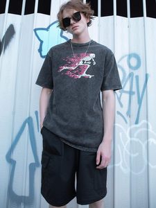 Custom T-<b>Shirt</b> for Men Streetwear High Quality Acid Wash Heavyweight Boxy Fit T-<b>shirts</b> Oversized Drop Shoulder Cotton Graphic - Product Image 3