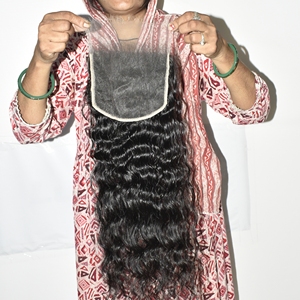 100% Wholesale Price Machine Double Weft Closure Curly Raw Unprocessed Hair No Chemical Processed Malaysian Human Hair Extension - Product Image 1