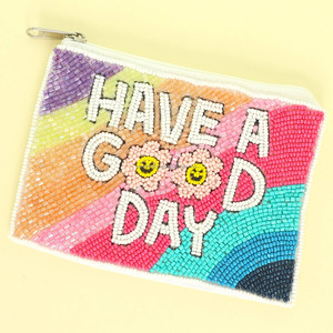 Have Good Day Beaded Coin Purse Handmade Rainbow Magnetic <b>Bag</b> Custom Sequin Pouch Durable Foldable for <b>Gift</b> Bulk Clutch Women - Product Image 2