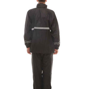 Universal Adult Waterproof Rain Suit Hooded Jacket And Pants <b>Set</b> Polyester Material Outdoor Hiking Camping Casual Wear - Product Image 4