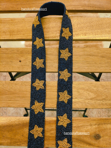 Beaded Star Pattern Luxury Strap <b>Navy</b> Blue Gold Stars Fashion Handbag <b>Accessory</b> Safety Portable High Quality - Product Image 5