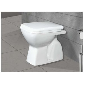 Inodoro suspendido de lujo moderno con forma de estela cuadrada, 475x345x410mm, cerámica sanitaria, para uso comercial en baños. - Product Image 1