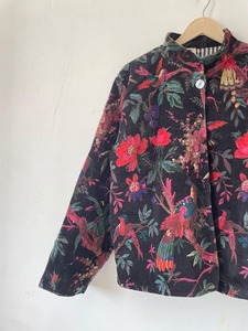 Indian Handmade Cotton Quilted Reversible <b>Velvet</b> <b>Blazer</b> Jacket with Animal Print Three-Quarter Sleeve for Girls - Product Image 6