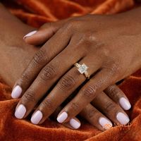Bague de fiançailles en argent plaqué or avec moissanite taille émeraude, bijoux vintage de mariage et d'anniversaire, cadeau de luxe USA
