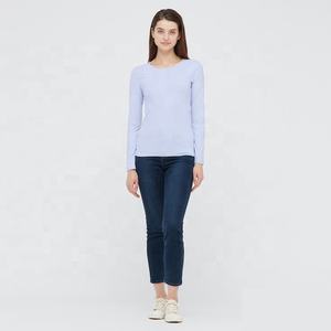 T-shirt femme en coton de haute qualité T-shirts toutes saisons Vêtements décontractés Chemises d'extérieur pour filles chemise avec logo personnalisé - Product Image 4