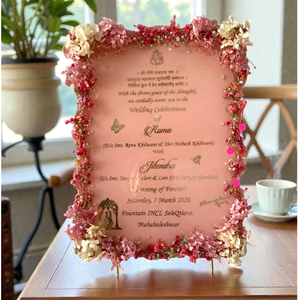 Natural Epoxy Resin <b>Wedding</b> <b>Card</b> Customizable Resin Handmade <b>Wedding</b> Invitation <b>Card</b> At Affordable Price - Product Image 6