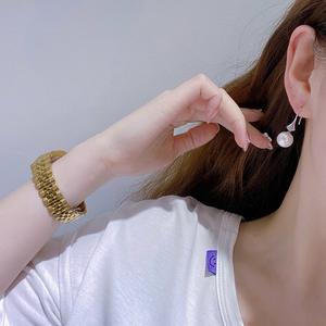 Pendientes Largos Seiko S925, Diseño Retro de Alta Gama con Flores de Turquesa Azul, Perla Natural de Agua Dulce, Plata Pura para un Look de Lujo - Product Image 3